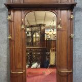 Important antique coat rack in solid walnut