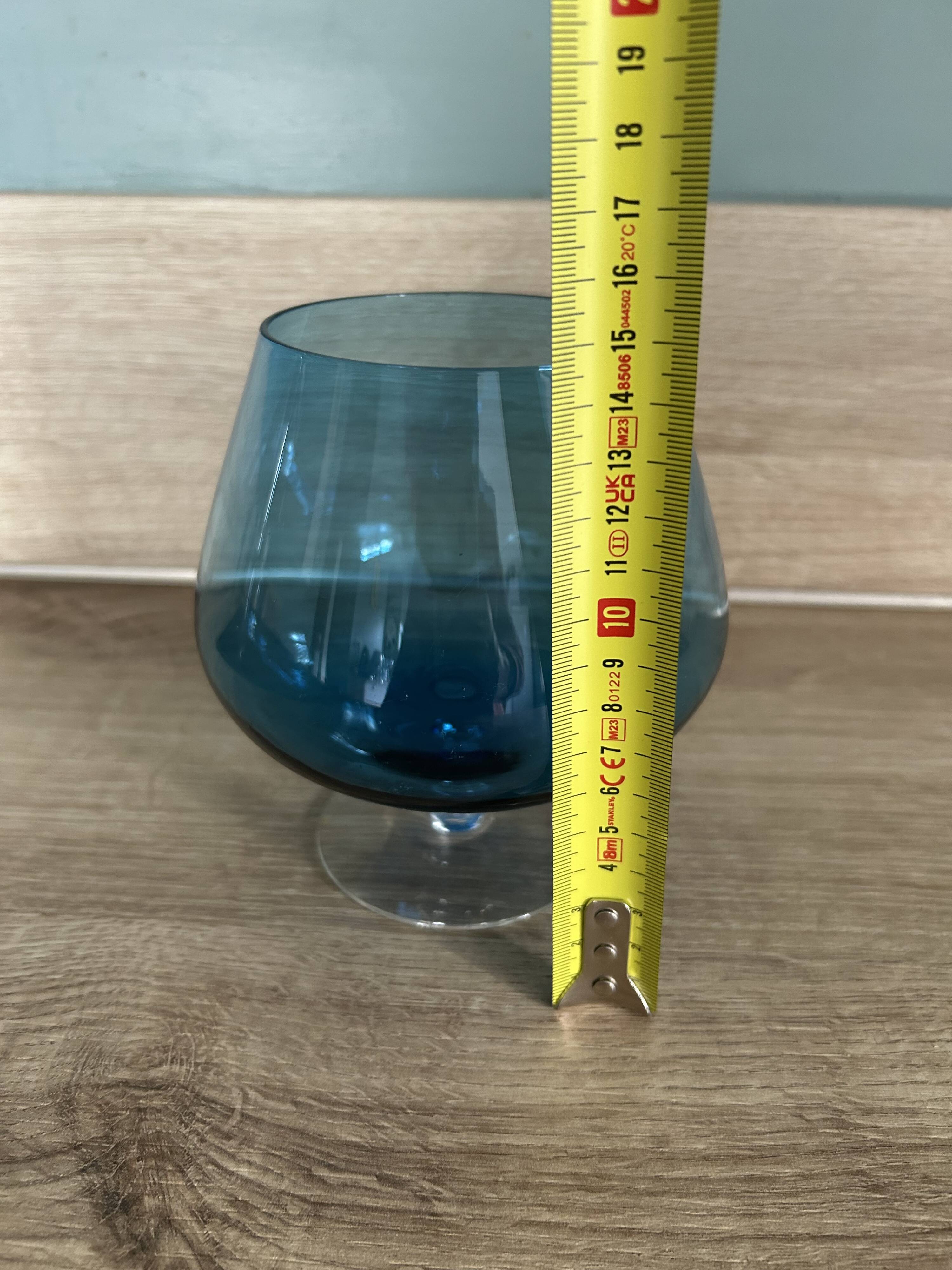 Vase verre bleu