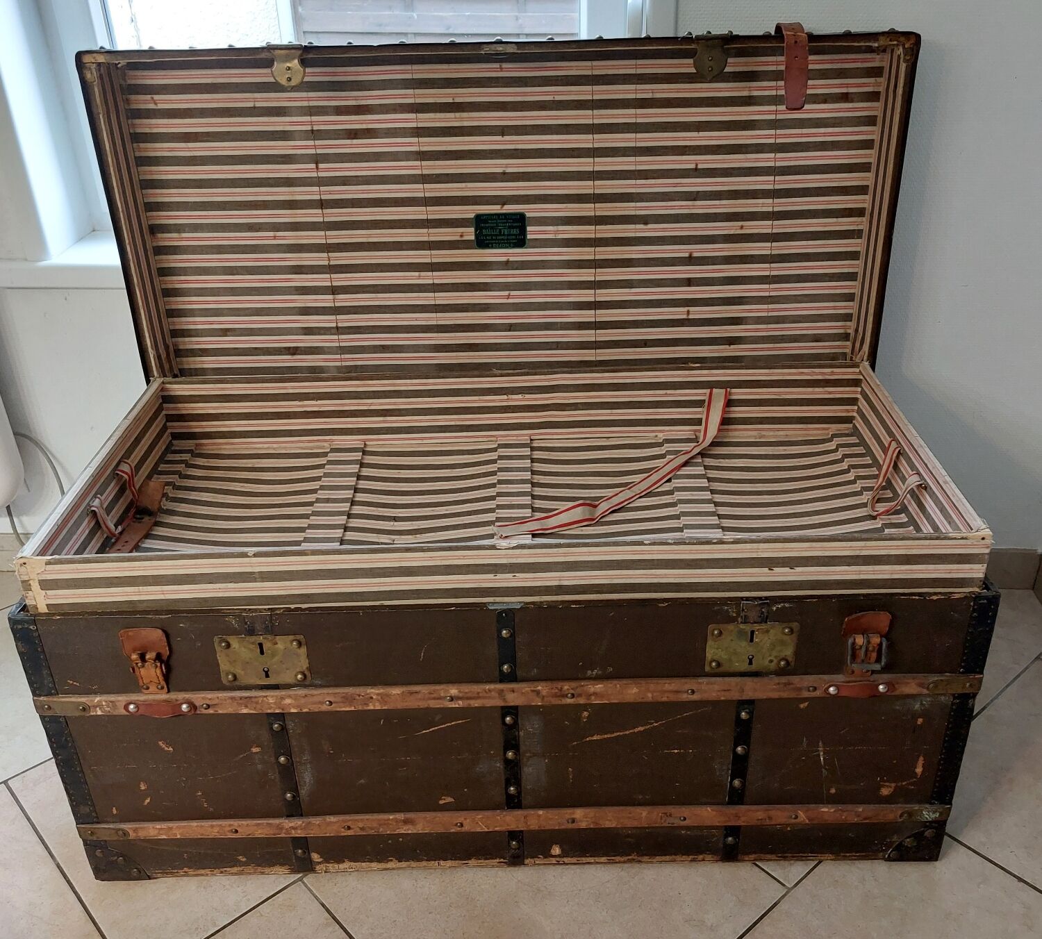 Antique travel trunk