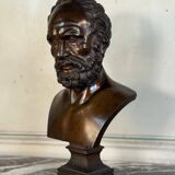 Bronze bust representing a philosopher after the Antique, 19th century, foundry Luppens.