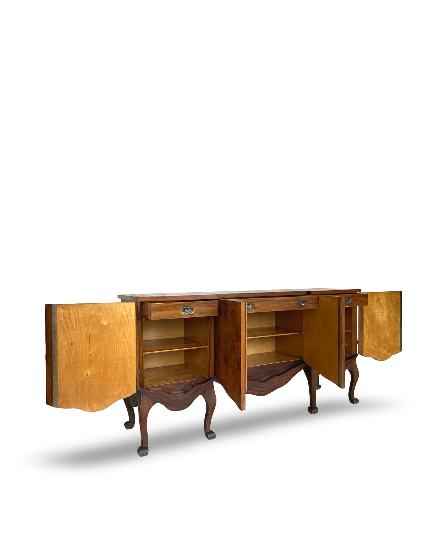 Walnut buffet, antique Italian, 1930s.