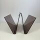 Smoked plexiglass magazine rack in the shape of a W — 1970s