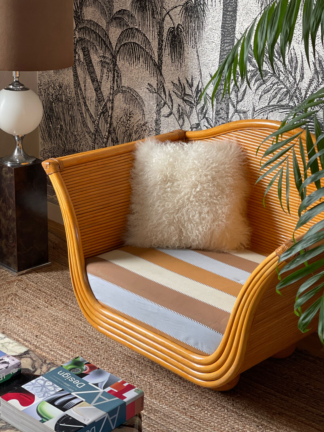 Maugrion armchair in rattan