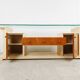 Vintage lacquer and burl wood credenza, 1980s