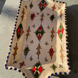 Hand-painted artisanal ceramic plate – vintage Berber decor