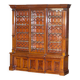 Bibliothèque monumentale haute victorienne en acajou massif avec vitrines astrales