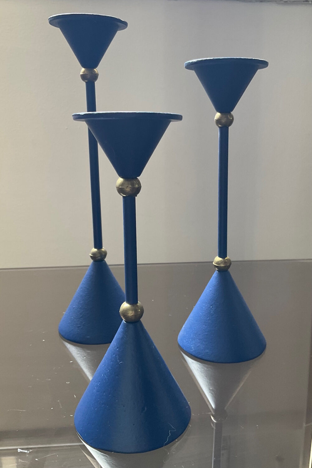 Trio of vintage candle holders from the 80s