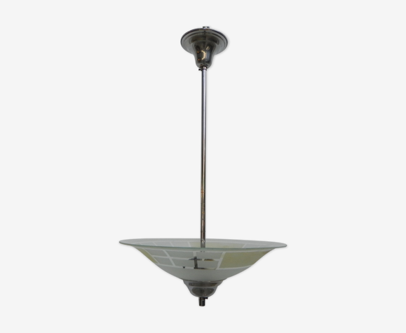 Suspension art déco avec cuvette en verre