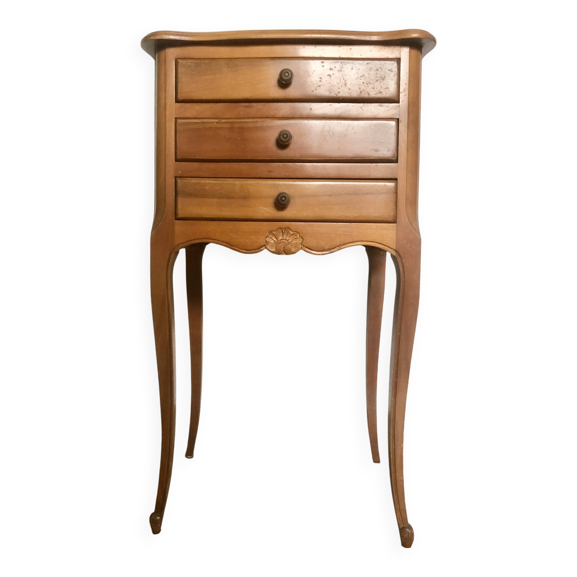 Louis xv style wooden bedside table