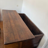 Grand coffre ancien en chêne massif – XIXe – belle patine d’origine