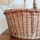 Old basket in woven rattan