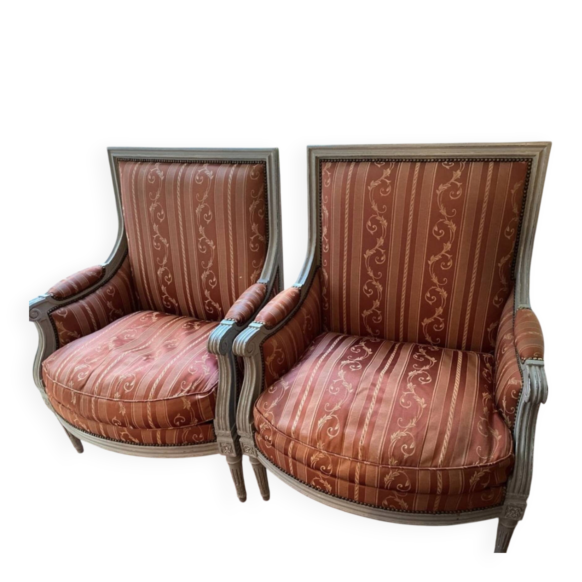 Pair of Louis XVI style armchairs