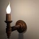 Pair of Charles Dudouyt French Turned Wood Wall Sconces, 1940s