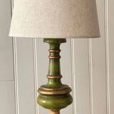 Vintage lamp in turned wood chic gold
