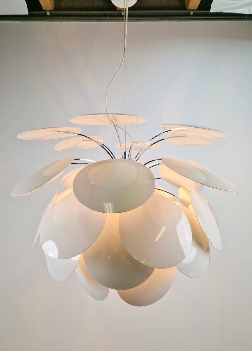 Suspension Discocó blanche par Christophe Mathieu pour Marset, années 2000.