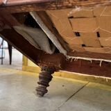 Mahogany wood/fabric bench circa 1900