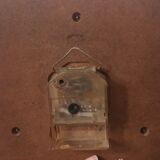 Old wall clock jaz quartz wall clock in formica brown 1960s