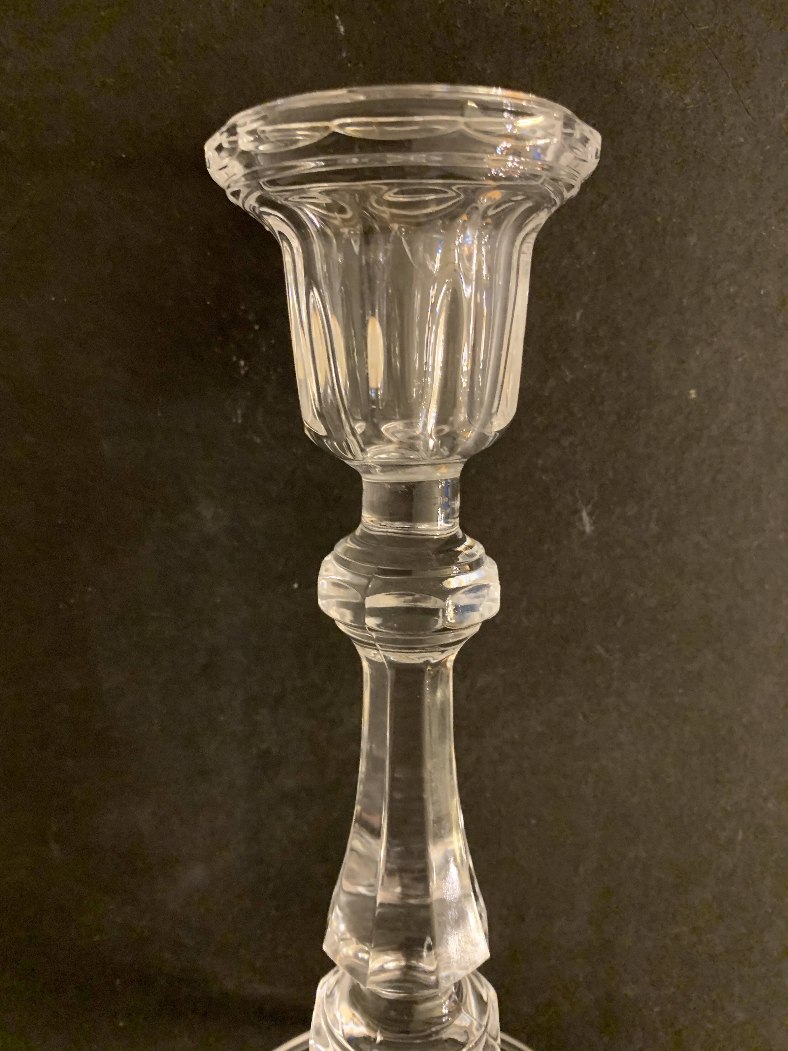 Pair of Arques crystal candlesticks