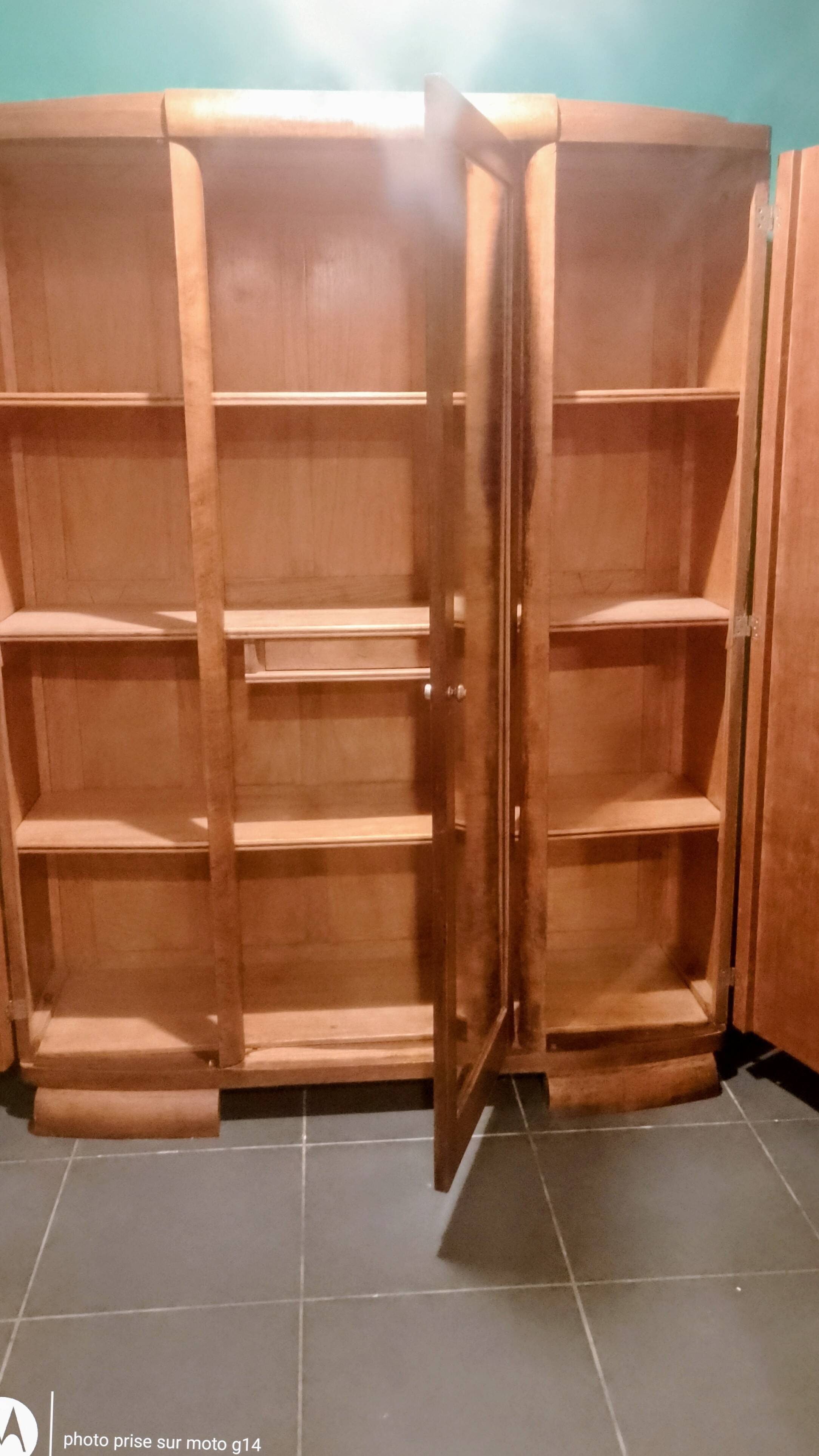Art Deco walnut wardrobe