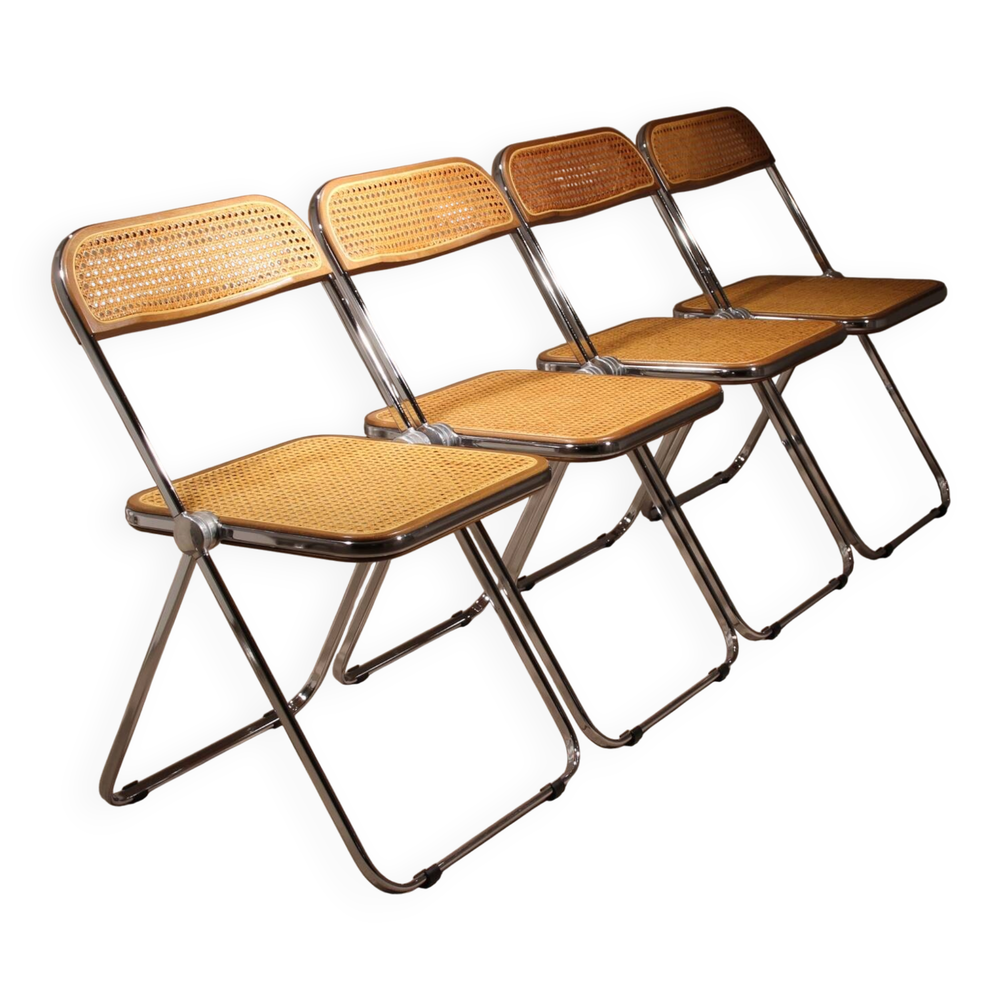 Four ‚Plia‘ Folding Chairs by Giancarlo Piretti for Anonima Castelli