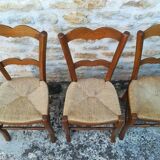 Set of 15 straw chairs
