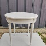 Side table in chestnut painted white