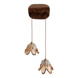 Pair of Murano glass tulip suspensions from 1970.