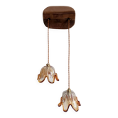 Duo suspension tulipes en verre de Murano 1970