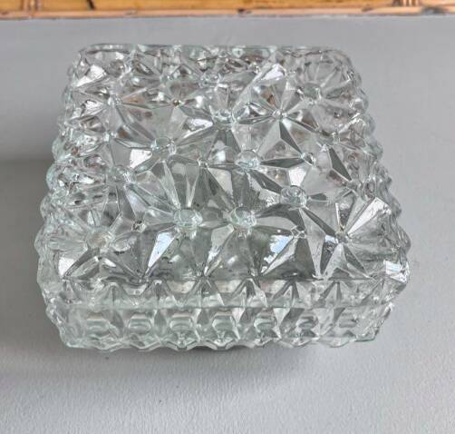 Small ceiling light or square vintage moulded glass wall light.