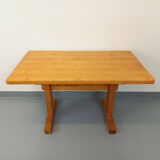 Charlotte Perriand Les Arcs vintage rectangular pine dining table from the 60s 70s