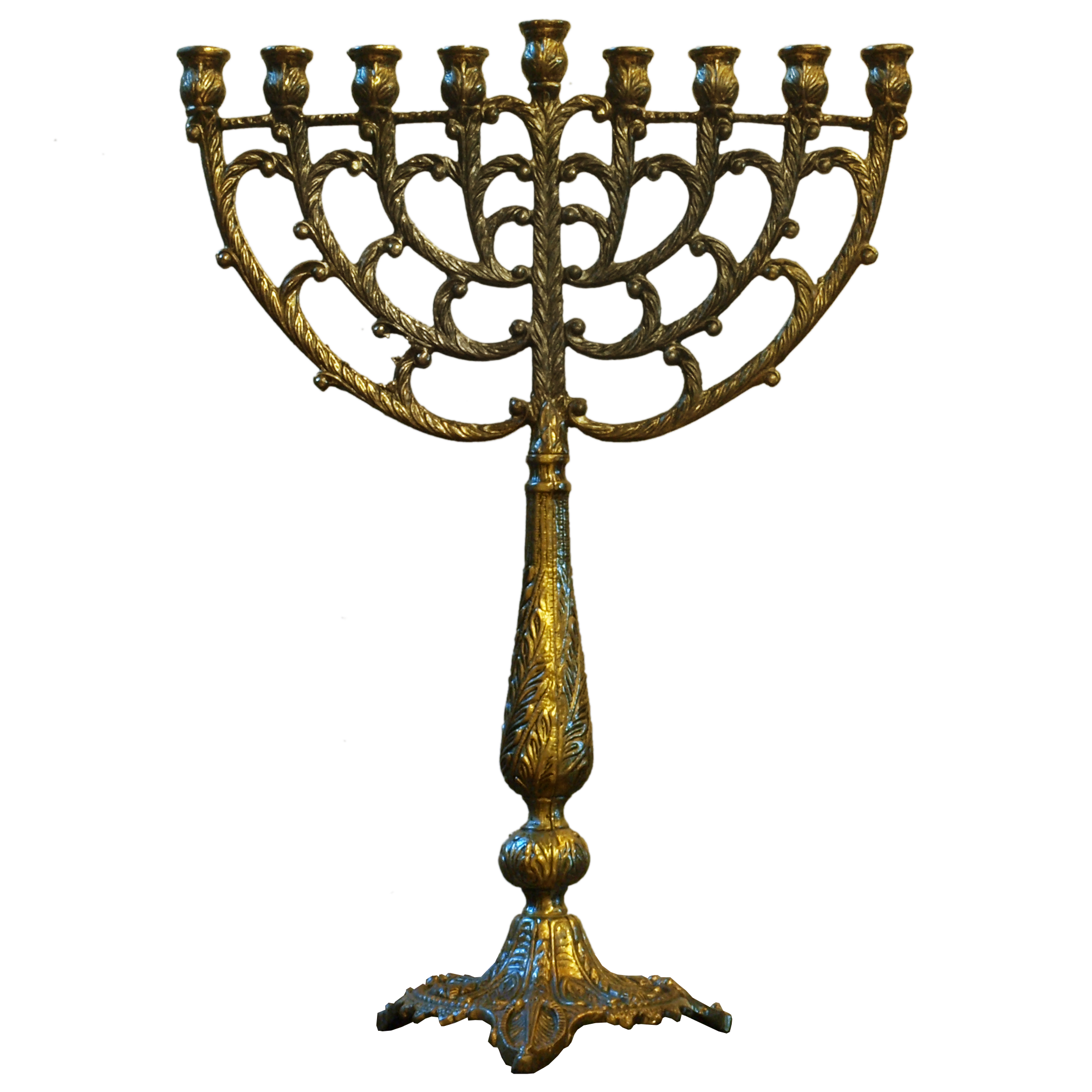 Menorah Hanukkah Brass Chandelier by Tamar