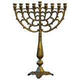 Menorah Hanukkah Brass Chandelier by Tamar