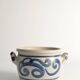 Folk Art Stoneware Jar with Cobalt Blue Floral Motif from Westerwald, Germany