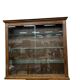 Vintage shallow wall display cabinet in wood / shelf
