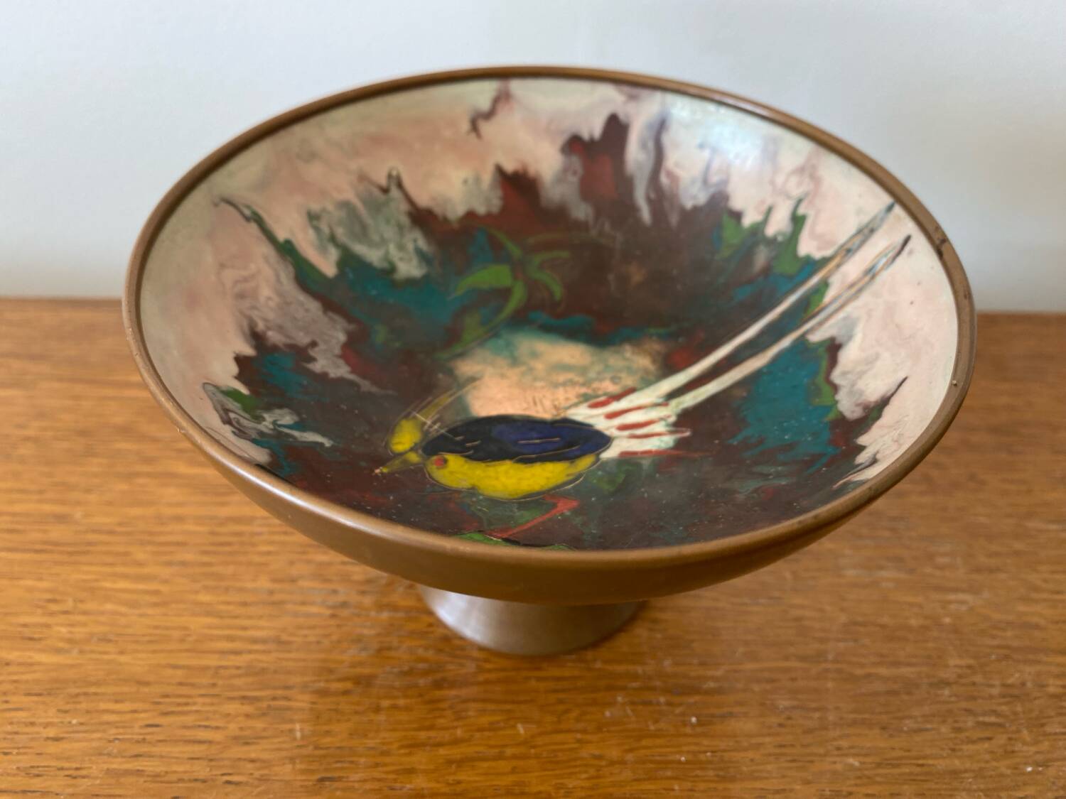 Antique SAGITTA Copper Cup Painted Decor Holland Vintage