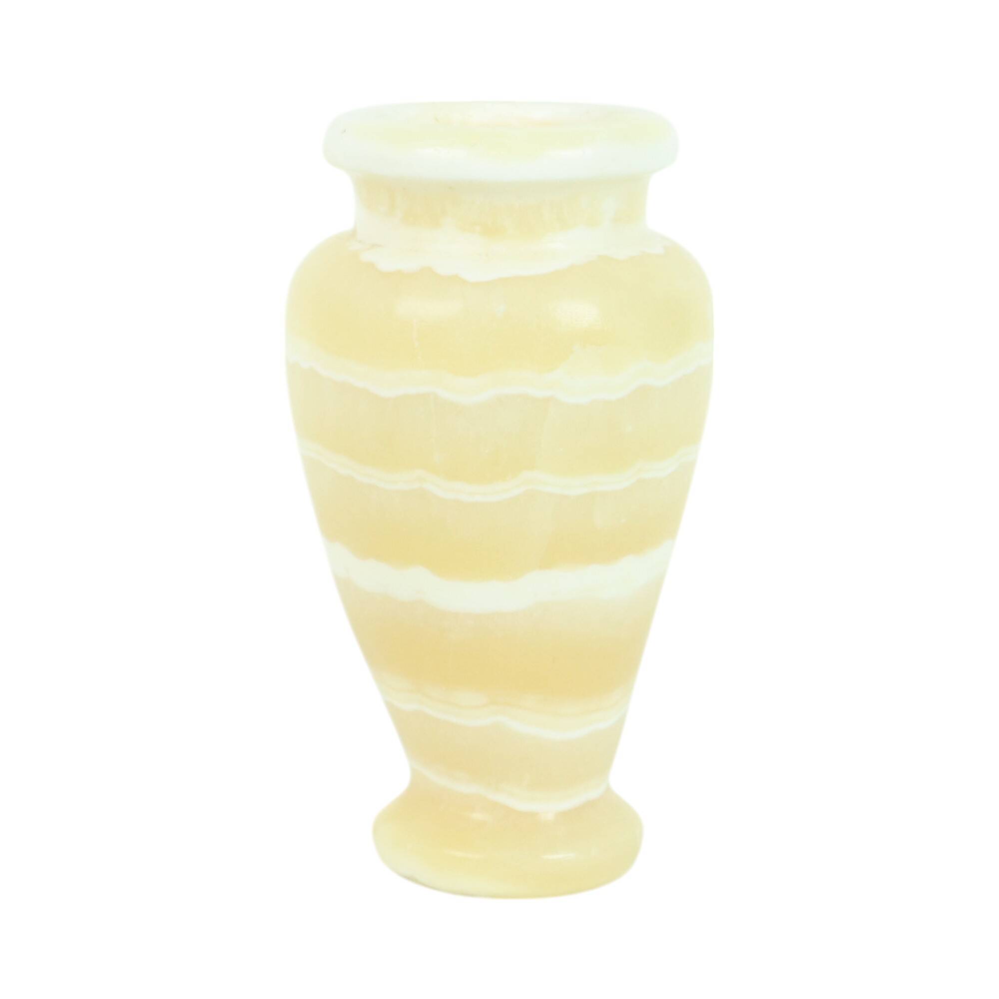 Small Vintage Vase Egyptian Marble Sinai Pearl 1980s