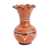 Enamelled terracotta vase