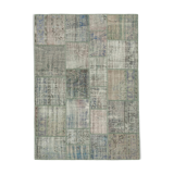 Handwoven Oriental Overdyed 176 cm x 247 cm Grey Patchwork Carpet