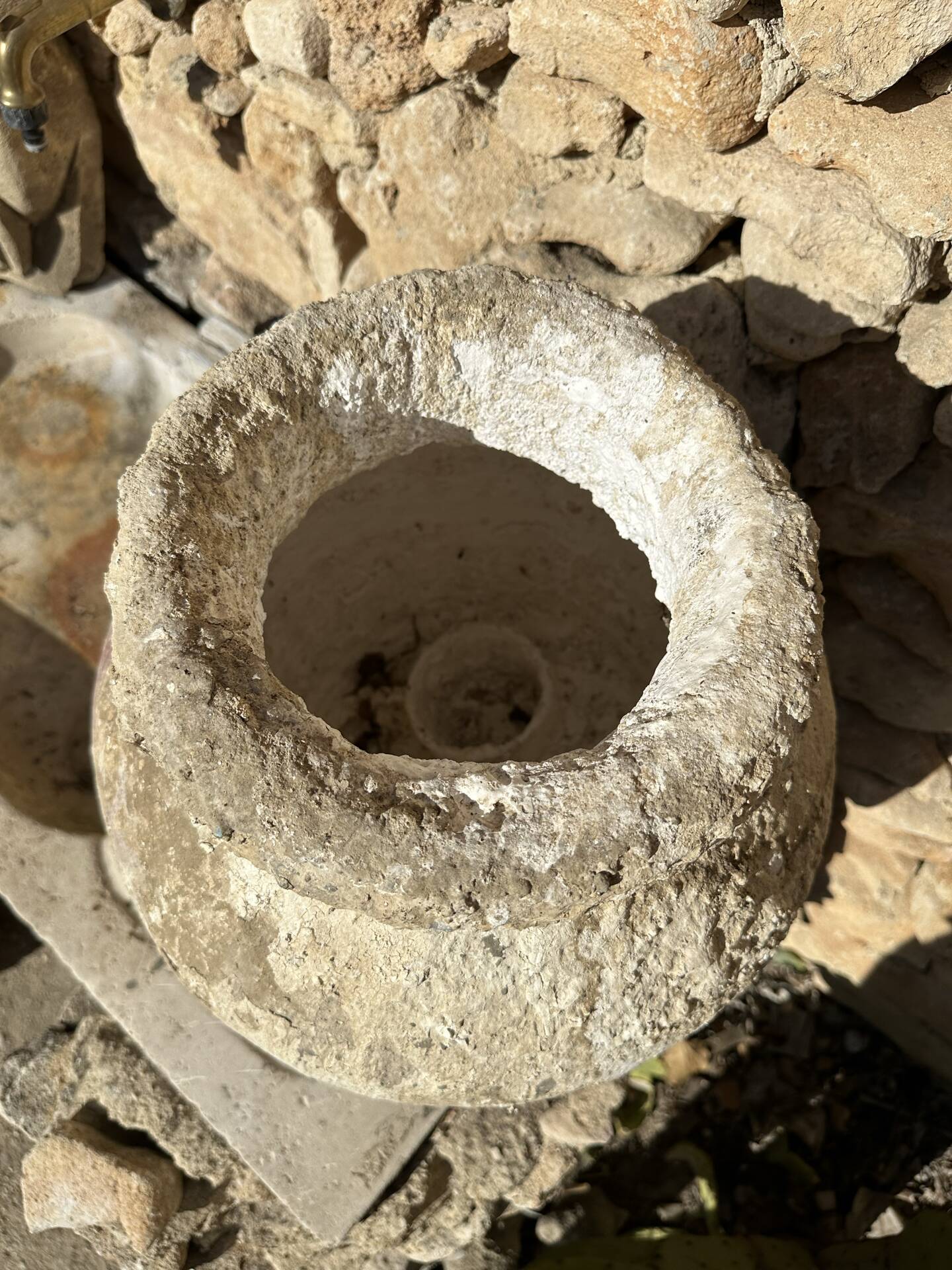 Ancient terracotta pottery jar from the 19th century.