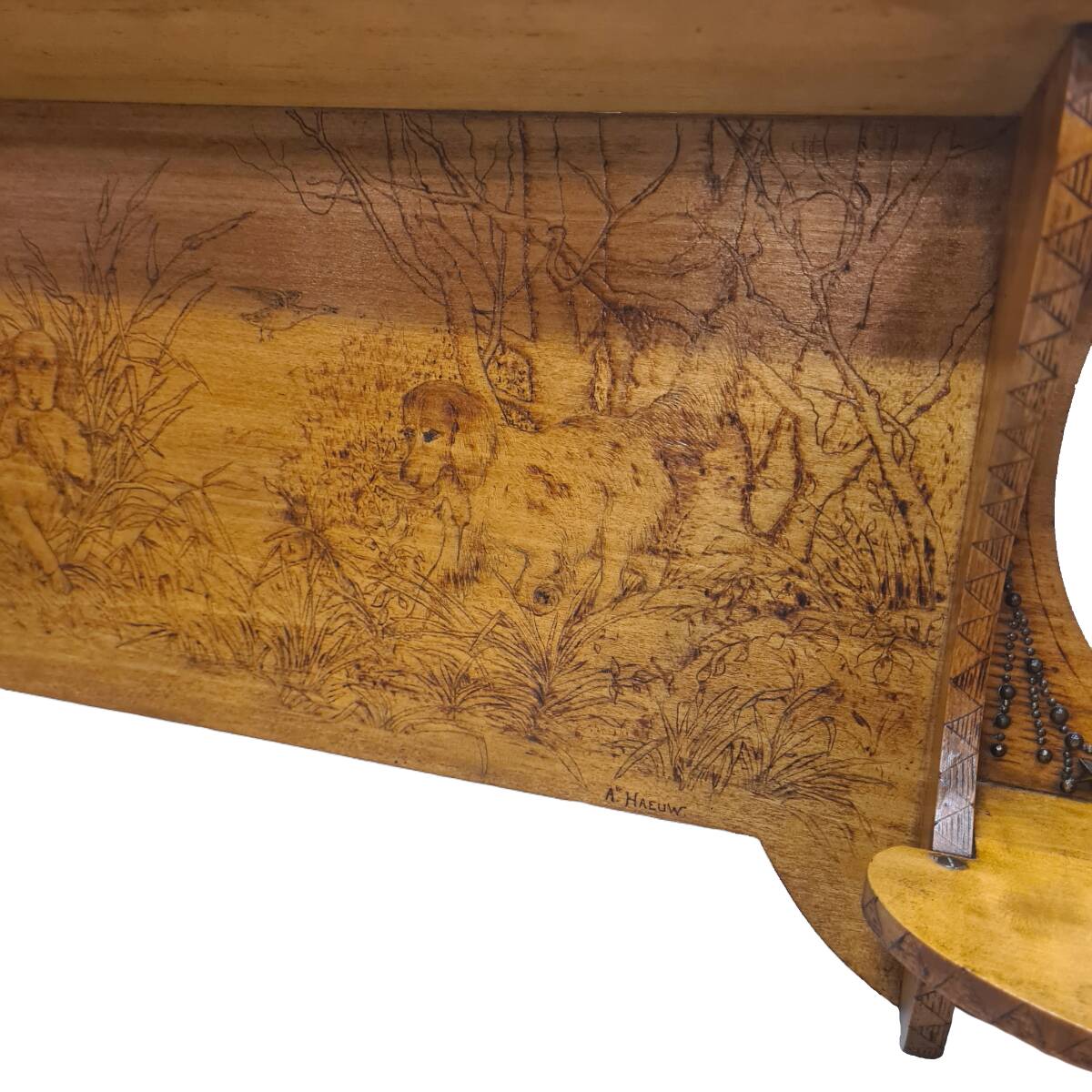 Antique Flemish Wall Tiered Stand, early 1900s