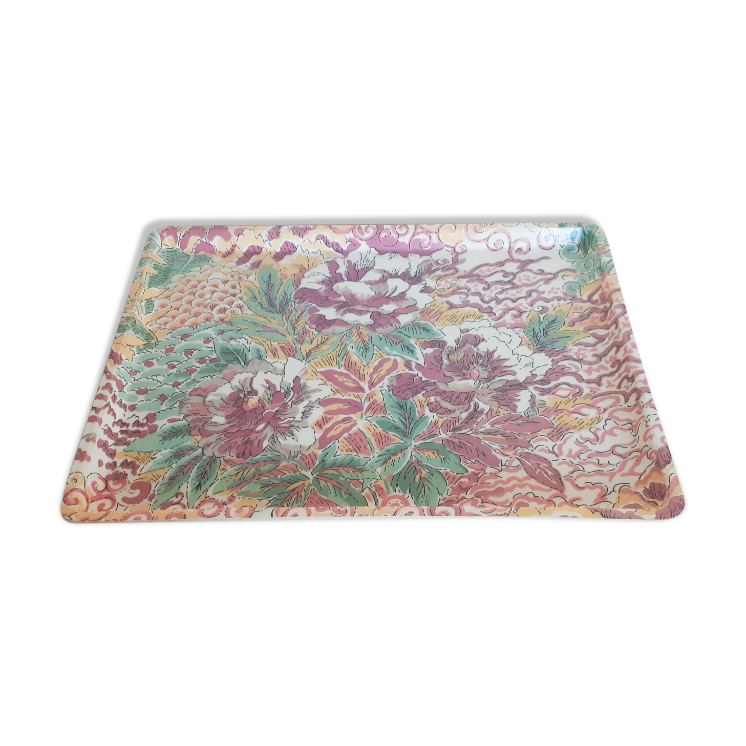 Vintage fiberglass top, floral pattern, vintage french