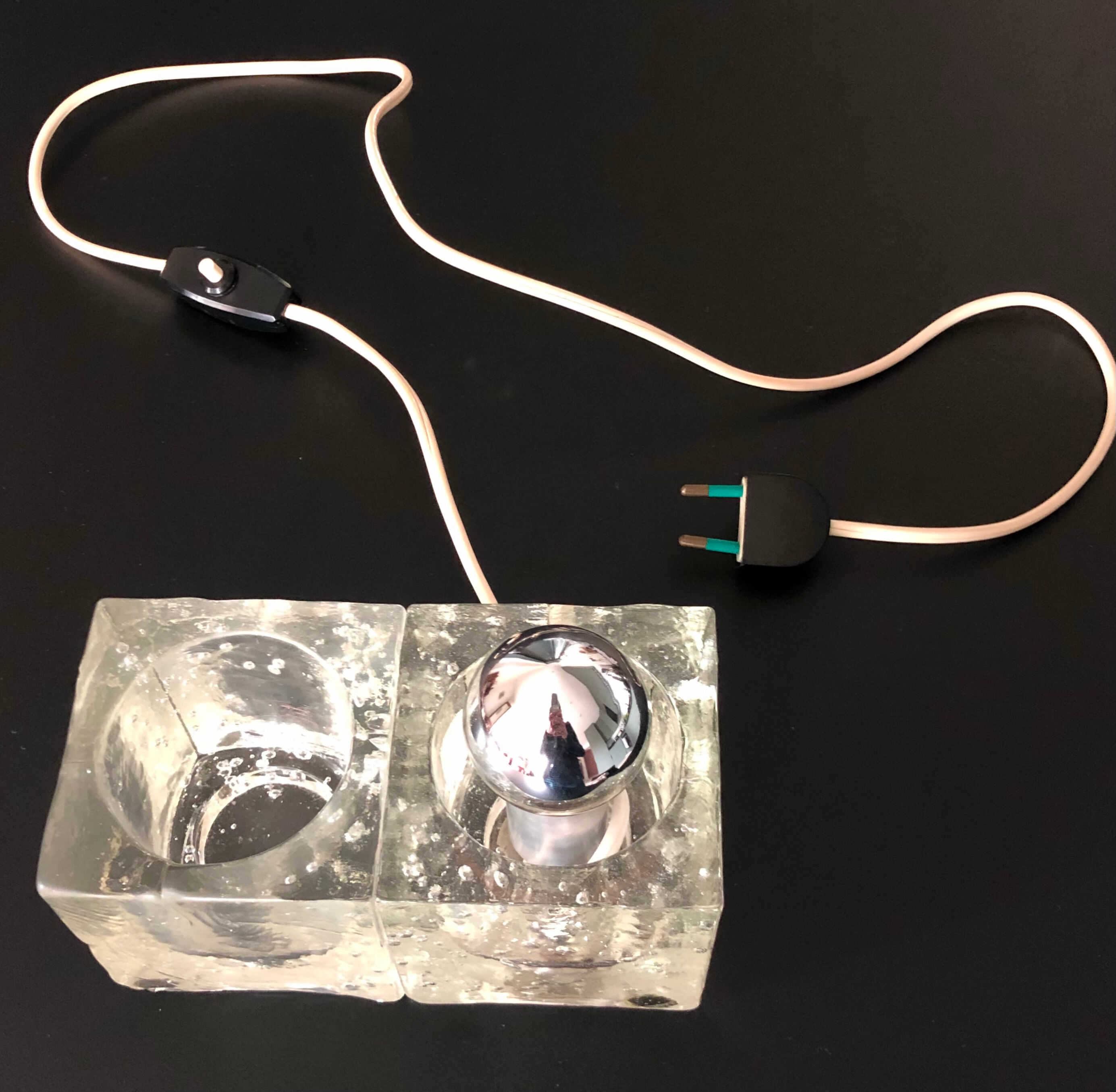 Murano glass table lamp, Italy 60s