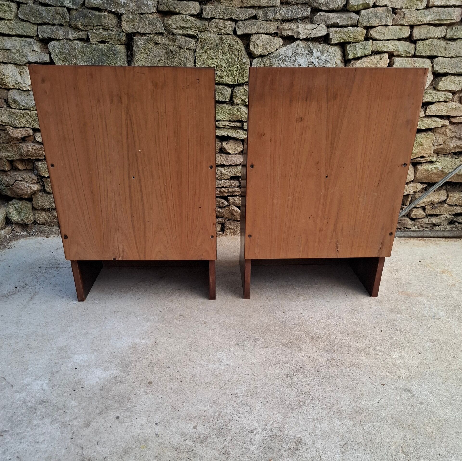 Pair of teak bedside tables