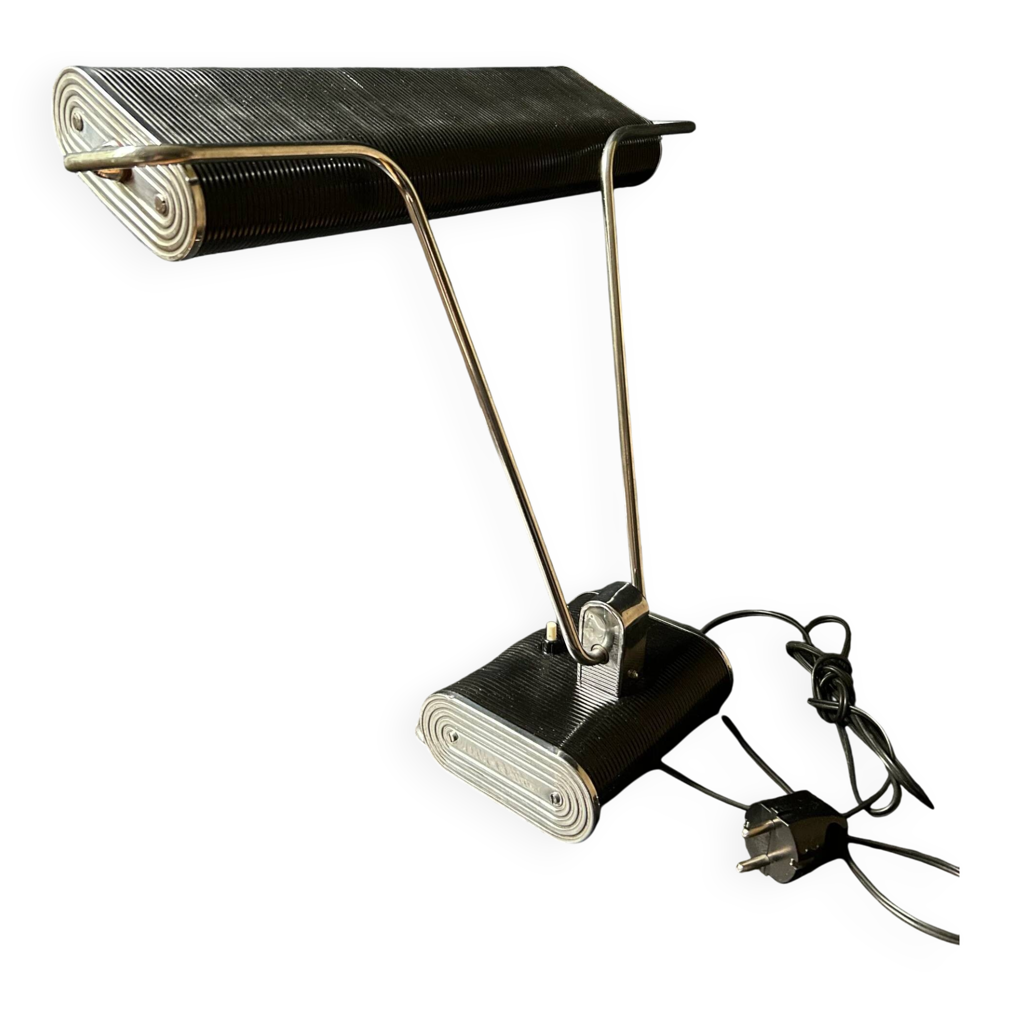 Black and chrome desk lamp model 71 by JUMO, France, 1960s.