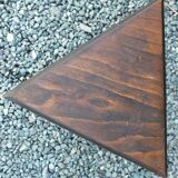 Pair of triangular turned wood stools or harnesses