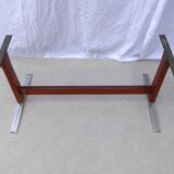 Teak and chrome coffee table