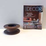 Black and Brown Hand-Painted Ceramic Piece attributed to Franco Bucci, Italy