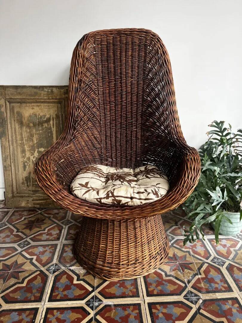 Chaise longue en osier