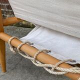 Vintage safari chair 1960s Denmark with canvas minimalist design