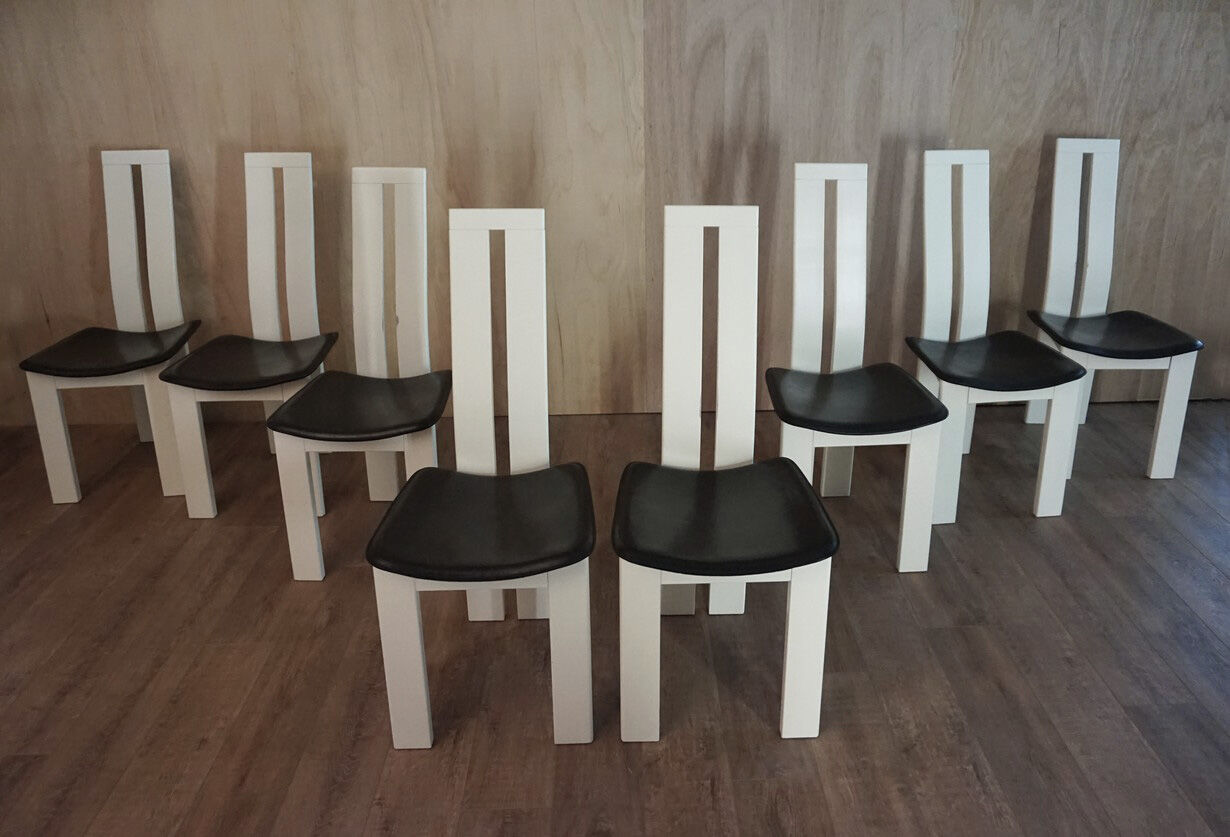 Set of 8 Italian Dining Chairs by Pietro Costantini for Ello, 1970s